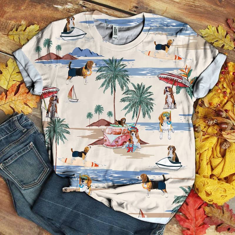 Beagle Beach 3D Shirt