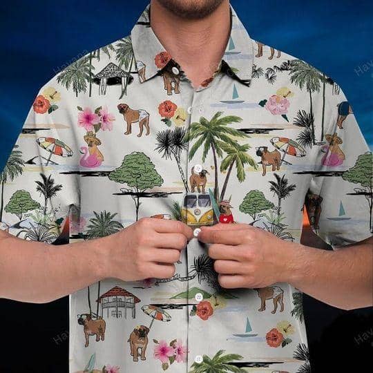 Boerboel Hawaiian Shirt Hawaii Beach Retro