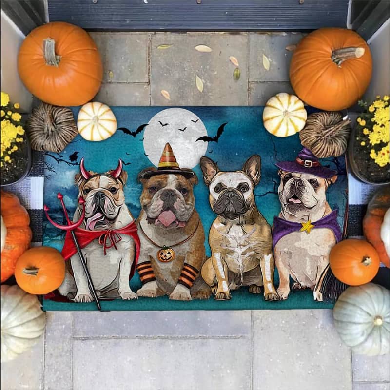 Bulldog Costume Party Halloween Doormat