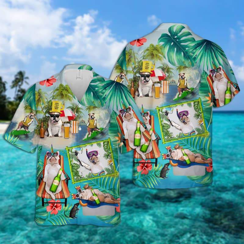 Bulldog - Surfing Hawaiian Shirt