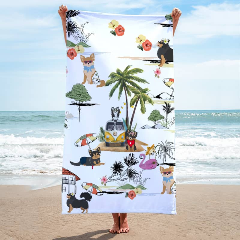 CHIHUAHUA LONGHAIR Summer Beach Towel