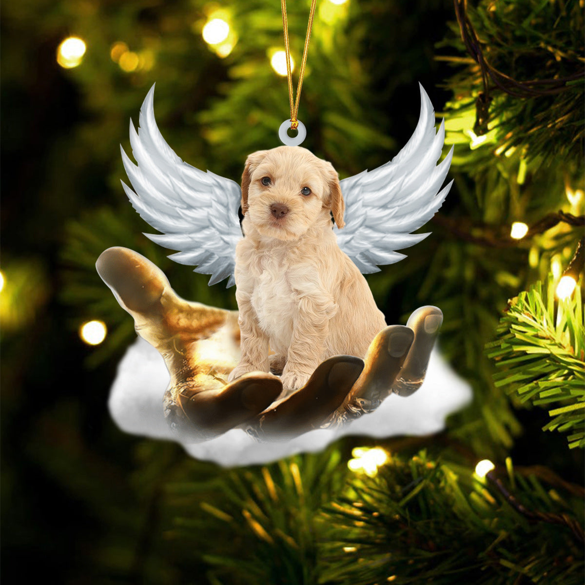 Cockapoo On The Hands Of Jesus Ornament