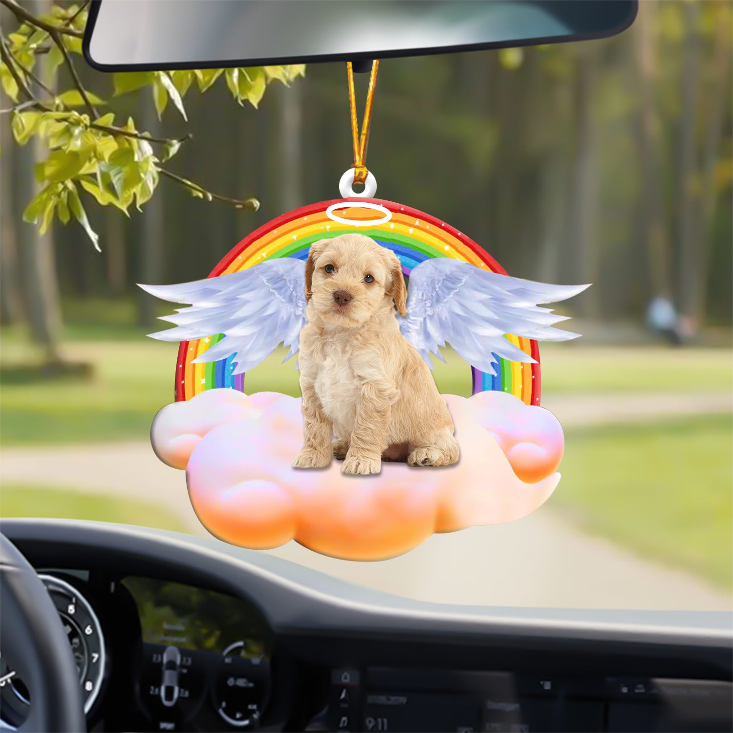 Cockapoo With Angel Wings Memorial Ornament