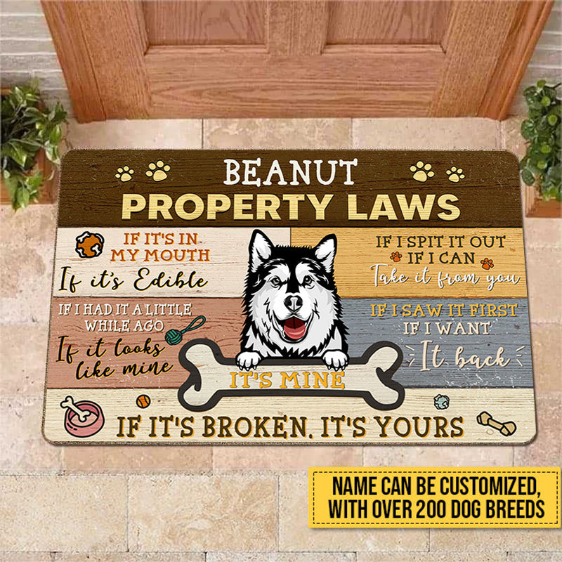 Dog Property Laws Personalized Doormat