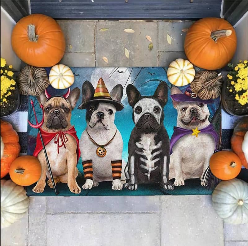 French Bulldog Costume Party Halloween Doormat