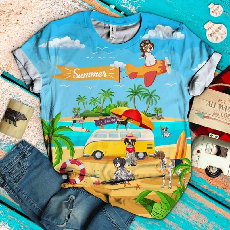 German Shorthaired Pointer On The Beach 3D Shirt