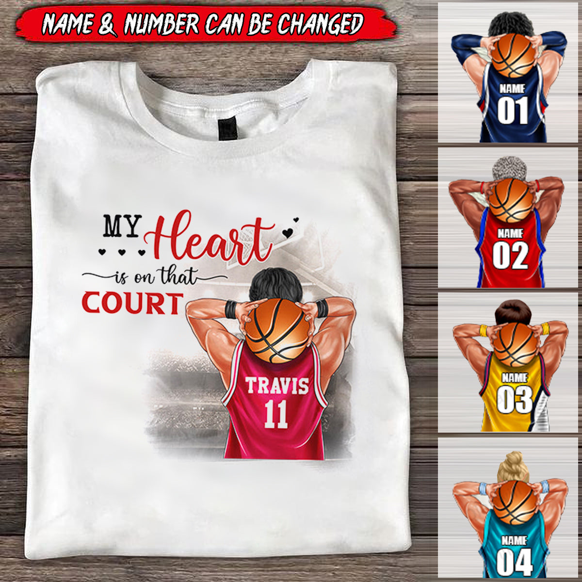 Basketball My Heart Is On That Court - Personalized Shirt