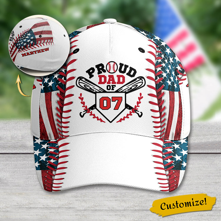 Proud Dad Of A Baseball Player - Personalized Classic Cap