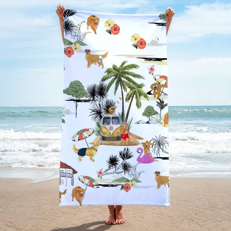 GOLDEN RETRIEVER Summer Beach Towel