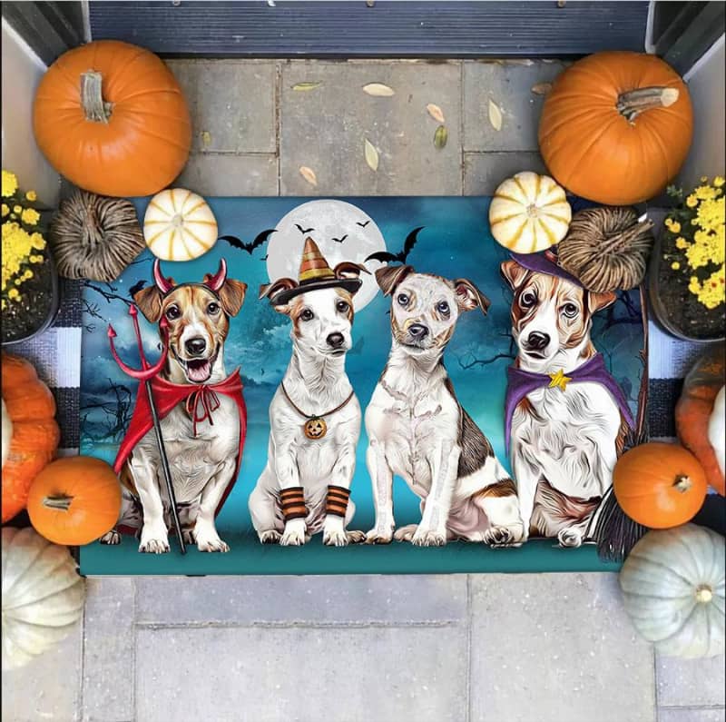 Jack Russell Terrier Costume Party Halloween Doormat