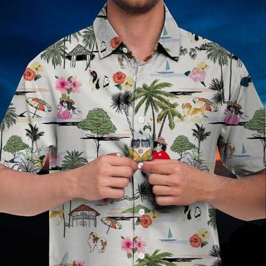 Japanese chin Hawaiian Shirt Hawaii Beach Retro
