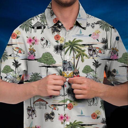 Keeshond Hawaiian Shirt Hawaii Beach Retro