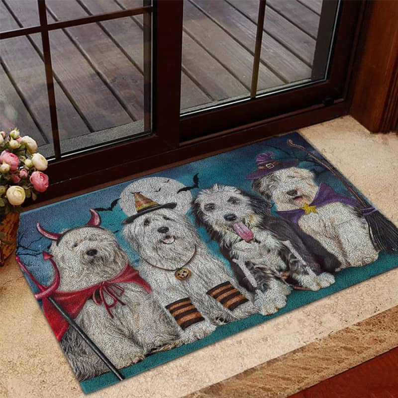 Old English Sheepdog Floor Mat Personalized Anti-Slip Pet Door Mat  Christmas NWT