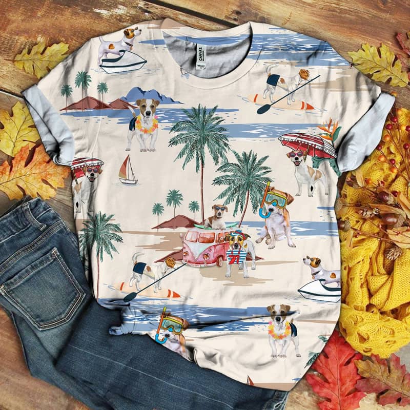 Parson Russell Terrier Beach 3D Shirt