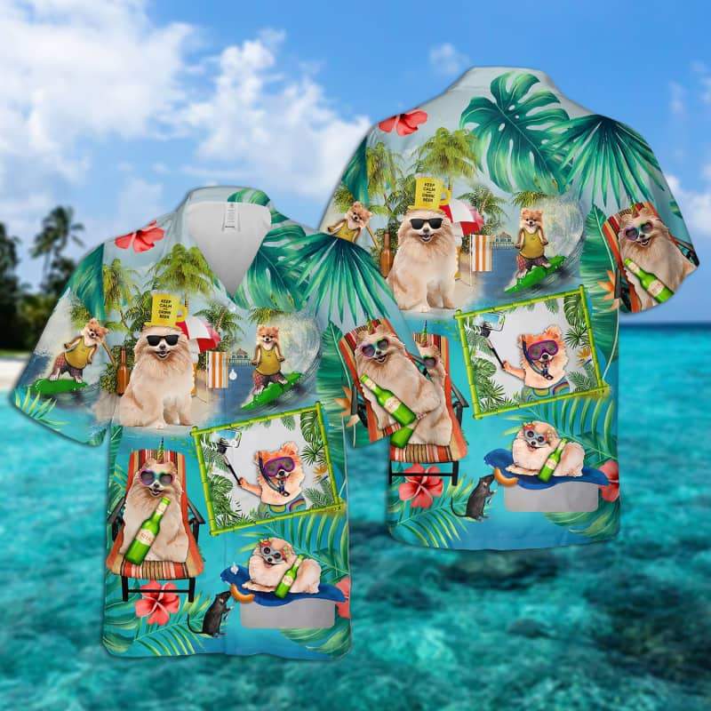 Pomeranian - Surfing Hawaiian Shirt