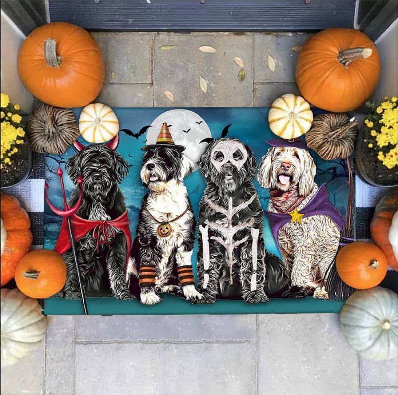 Portuguese Water Dog Costume Party Halloween Doormat