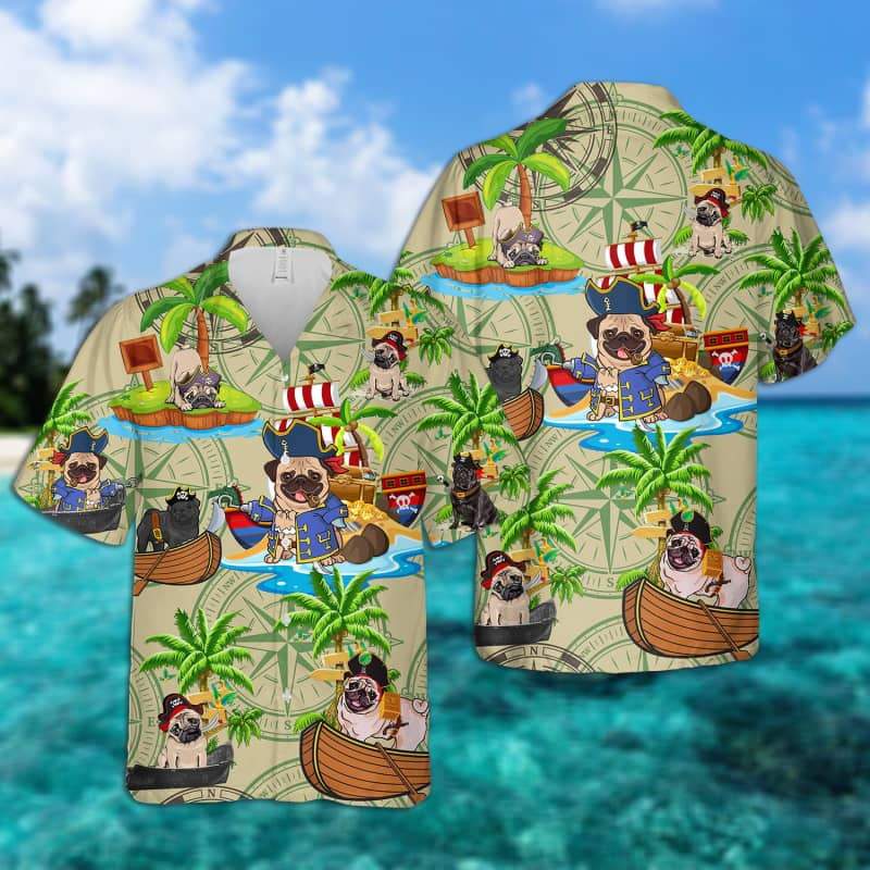 Pug - Pirates Hawaiian Shirt