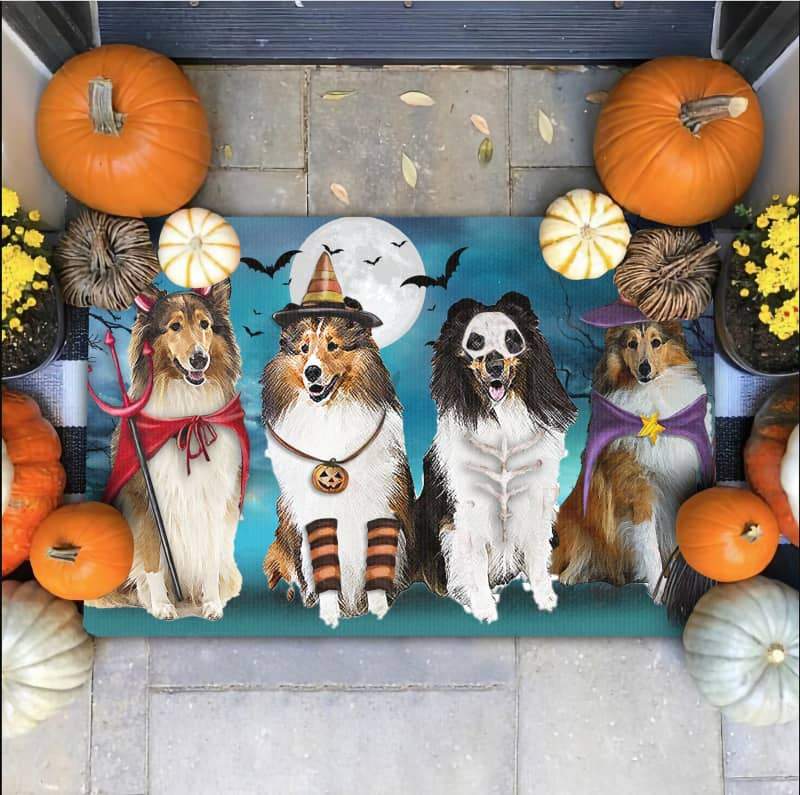 Shetland Sheepdog Costume Party Halloween Doormat