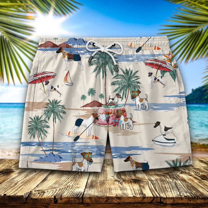 Smooth Fox Terrier Summer Beach Shorts 2