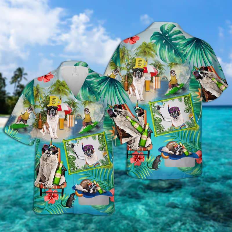St. Bernard - Surfing Hawaiian Shirt