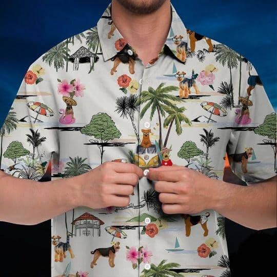 Welsh Terrier Hawaiian Shirt Hawaii Beach Retro