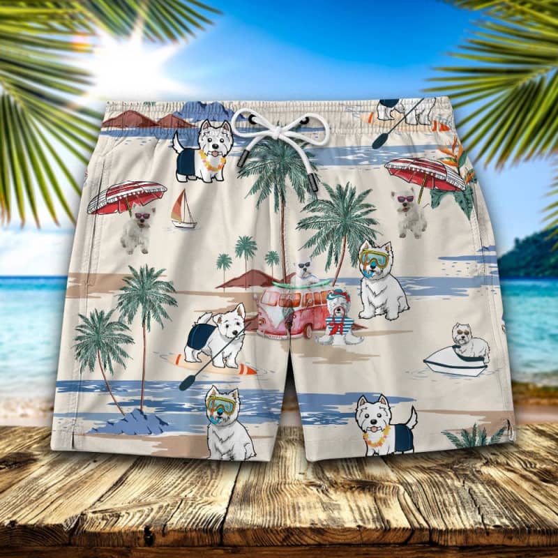 West Highland White Terrier Summer Beach Shorts 2