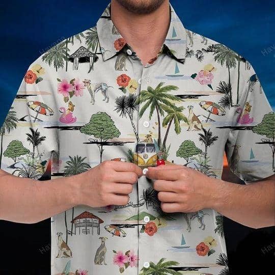 Whippet Hawaiian Shirt Hawaii Beach Retro